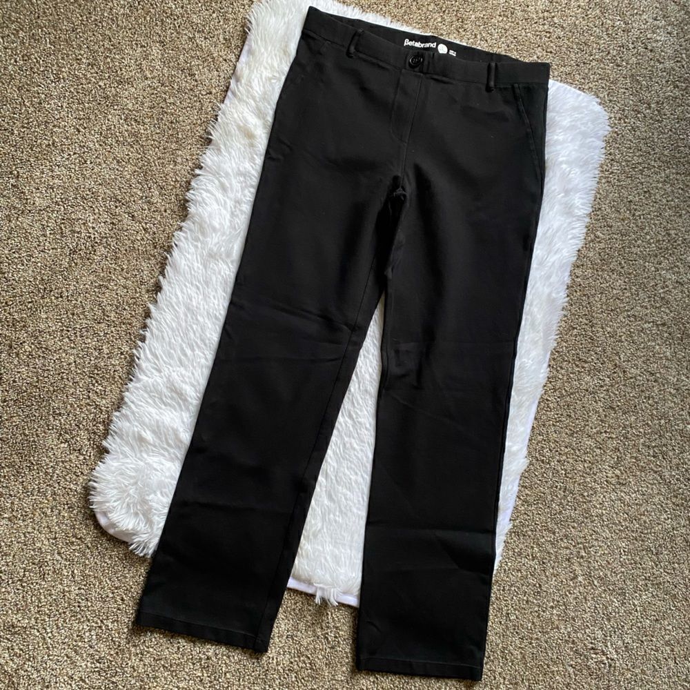 Betabrand‎ Classic Bootcut Dress Pants Black Stretch Women’s Large Petite Office